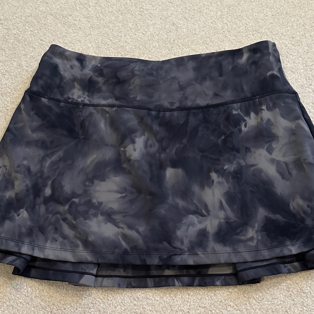 Elegant Black Tie-Dye Women's tennis Skirt